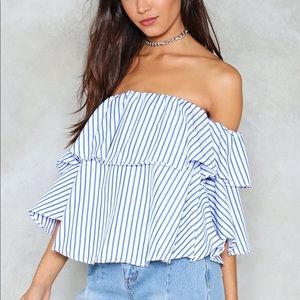 NWT Nasty Gal Off-the-Shoulder Top S/M